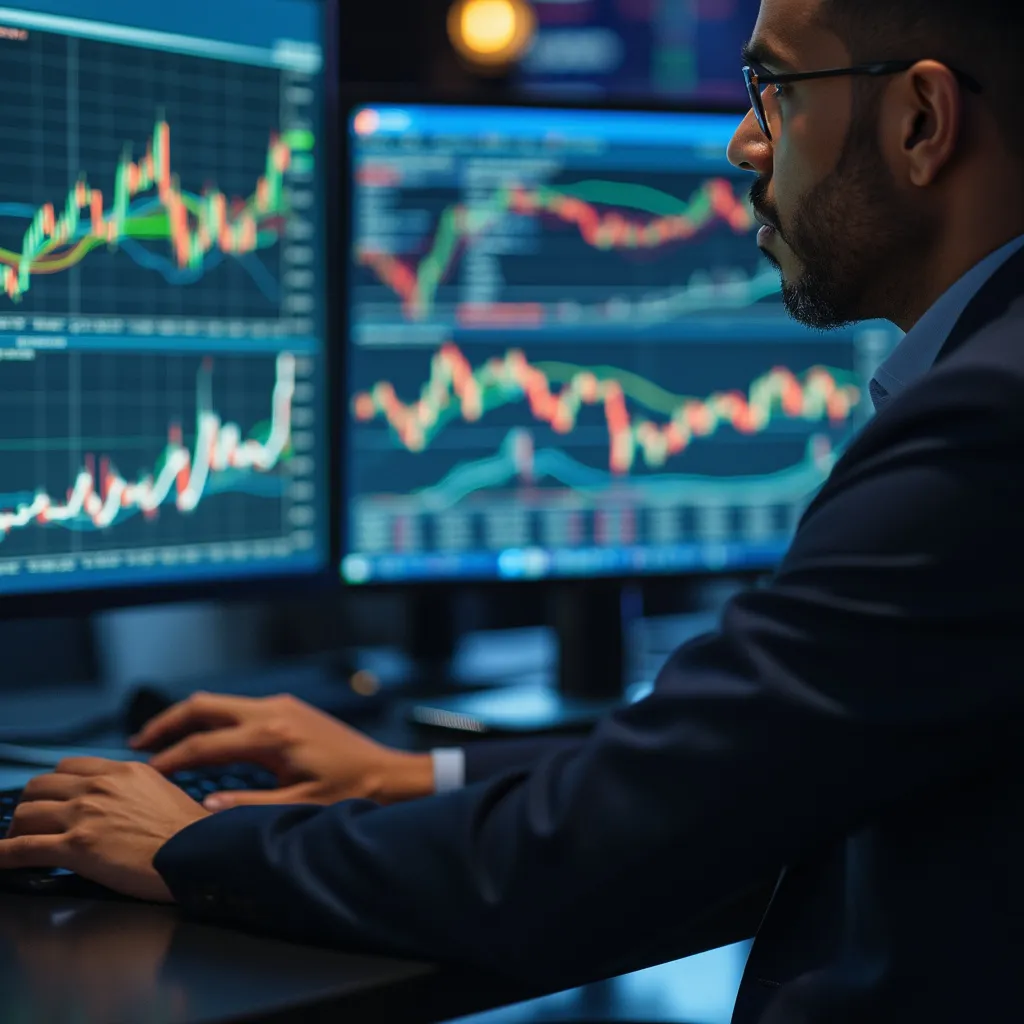 Analistas financieros trabajando con datos